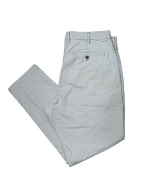 Gap Essential Khaki Straight Taper Pants 36x30 Light Ivory Cotton Stretch